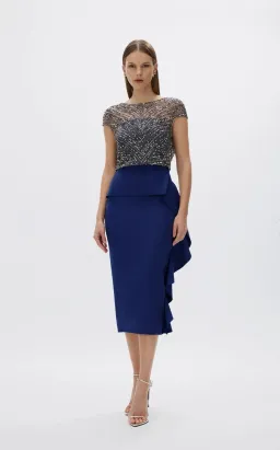 Rachel Gilbert Gingette Dress in colour Midnight size 5 for rent on The Volte - image 1