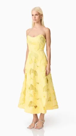 Elliatt Asher Sweetheart Midi Dress in Yellow Size L (12) for rent on The Volte - image 2