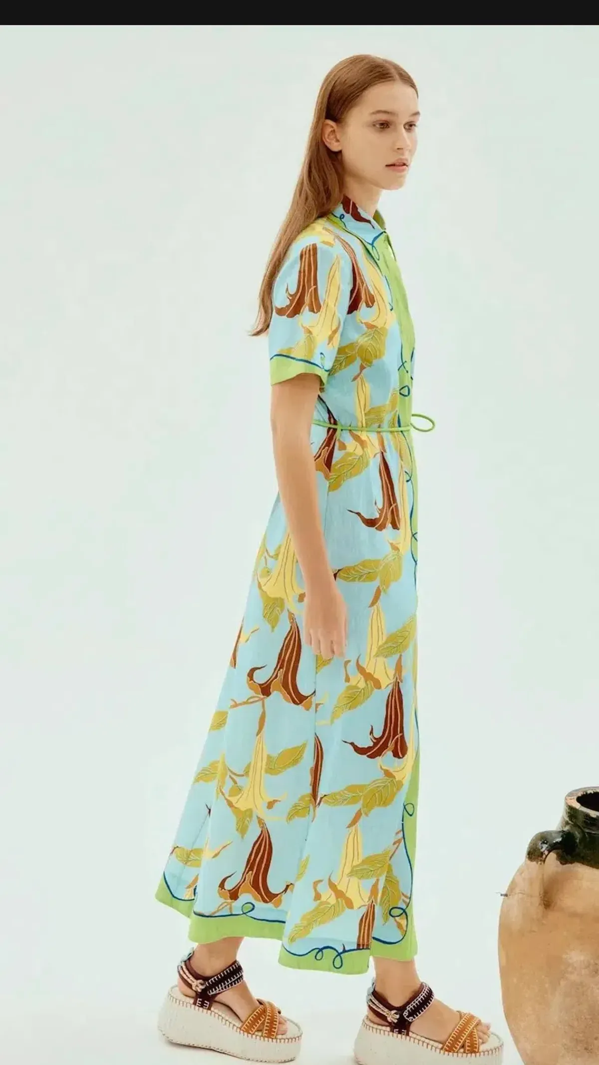 Alemais Alemais Rafaela Shirtdress Green Print size 12 - Image 3
