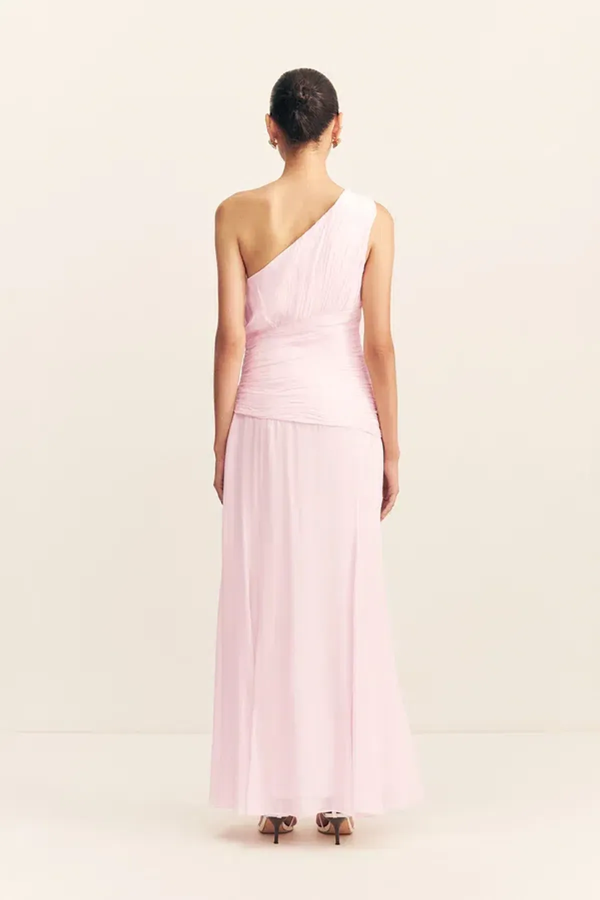 Shona Joy Amina One Shoulder Maxi Dress Pink Fairyfloss Size 10 - Image 2