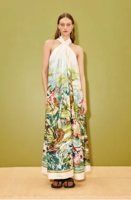 Alemais Jungle Boogie Silk Halter Dress SIze 16 for rent on The Volte - image 1