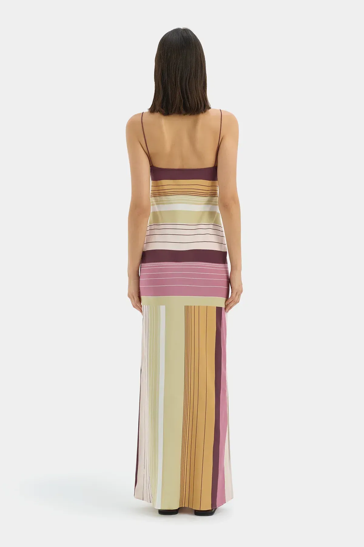 Sir the Label Fontana Slip Dress Purple & Yellow Elisa Stripe size 3 - Image 2