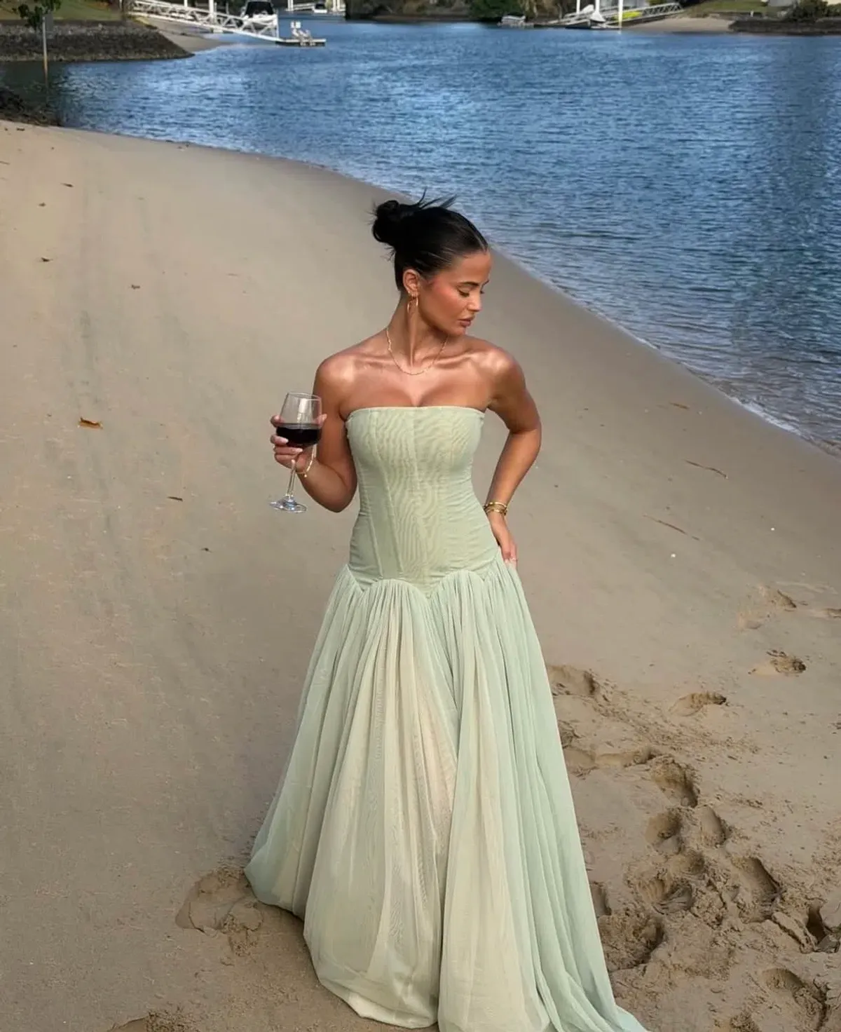 white fox magic Muse Maxi Dress size small in mint - Image 2