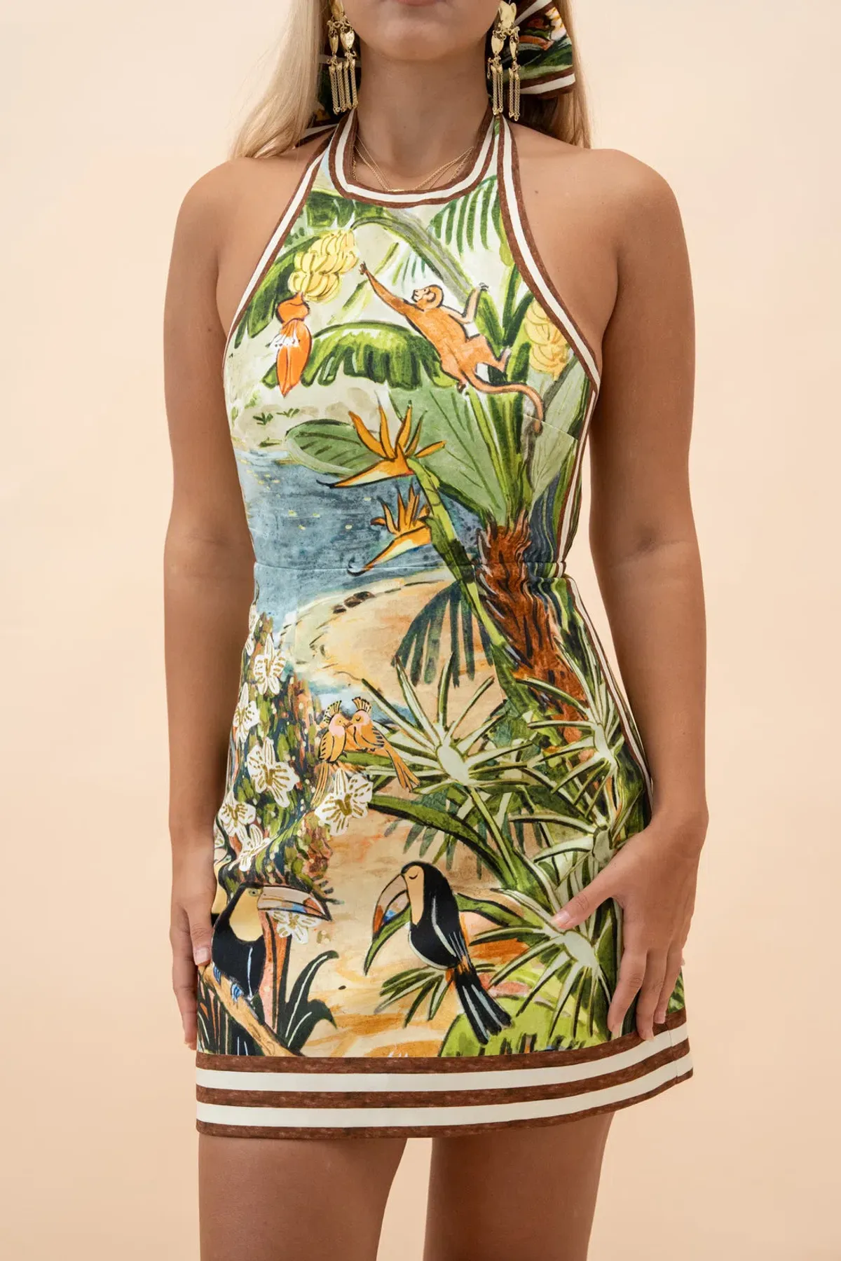 Alemais Toucan Tango Halter Mini Dress size 10 - Image 2