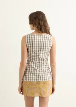 Wynn Hamlyn Emily Mini Dress - Multi Plaid/Floral - Size 8 for rent on The Volte - image 9