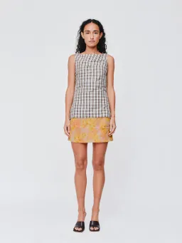Wynn Hamlyn Emily Mini Dress - Multi Plaid/Floral - Size 8 for rent on The Volte - image 1