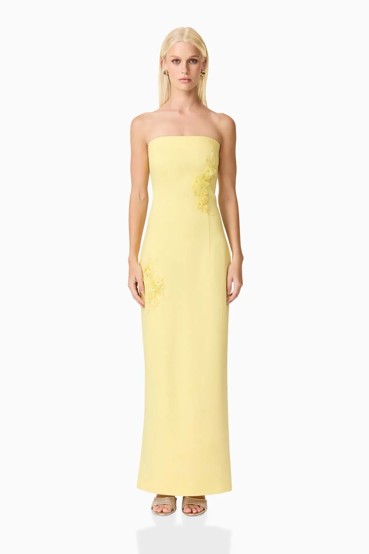 Elliatt Evee Strapless Maxi Dress size 8 Yellow - Image 1