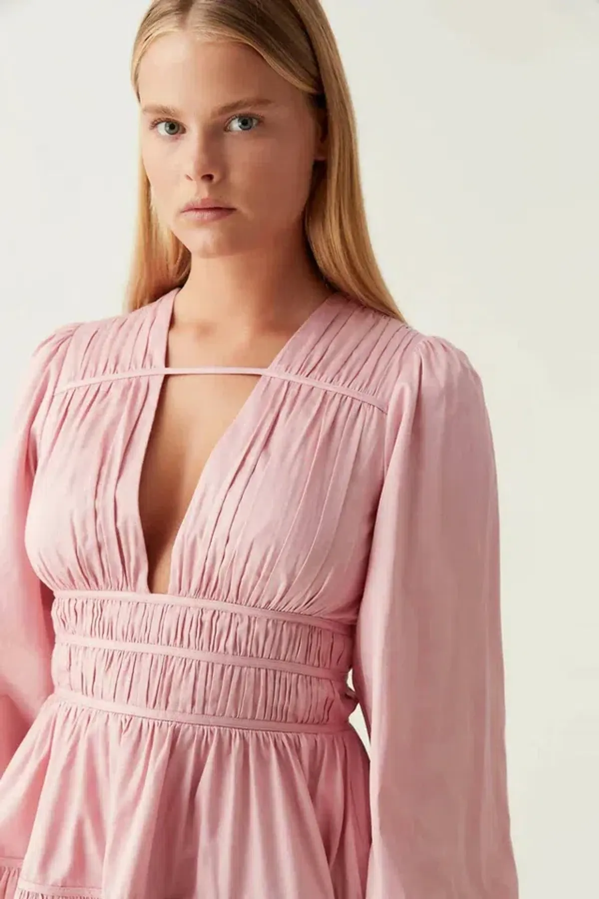 AJE - Fallingwater Ruched Mini Dress Pink - Image 3