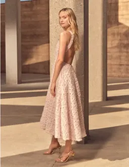 AJE Quintette backless midi dress pink Size 6 for rent on The Volte - image 3