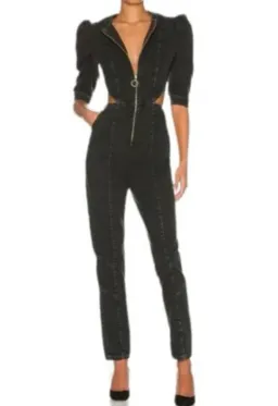 Retrofete Denim Jumpsuit for rent on The Volte - image 1