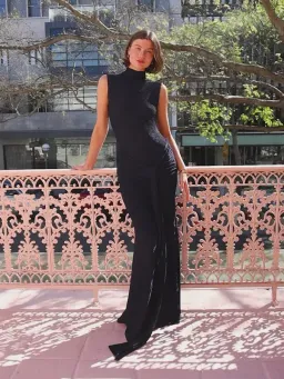By Nicola - Emerson High Neck Dress with Sarong in Twilight for rent on The Volte - image 3