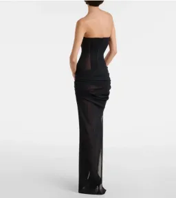 ALEX PERRY SHEER STRAPLESS CORSET MAXI DRESS IN BLACK SIZE AU 6 for rent on The Volte - image 2