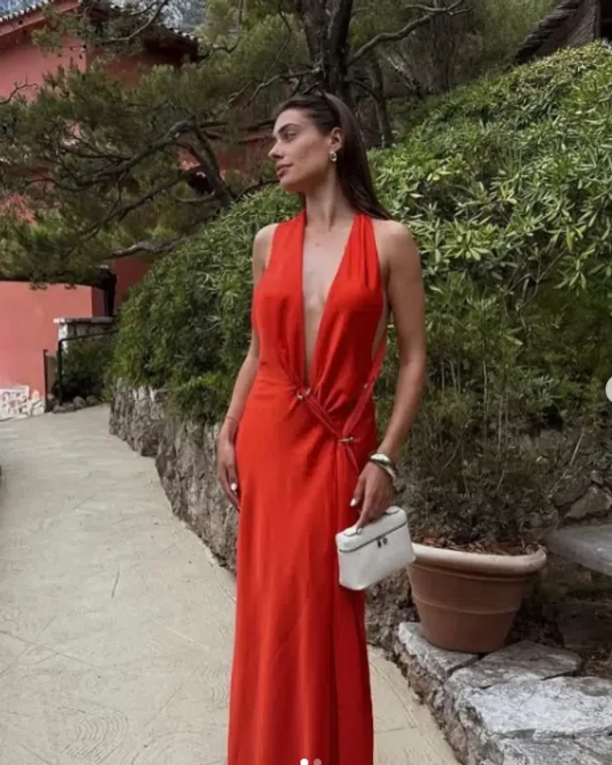 MISHA Harlow Satin Maxi Dress Chilli Size XXS  - Image 2