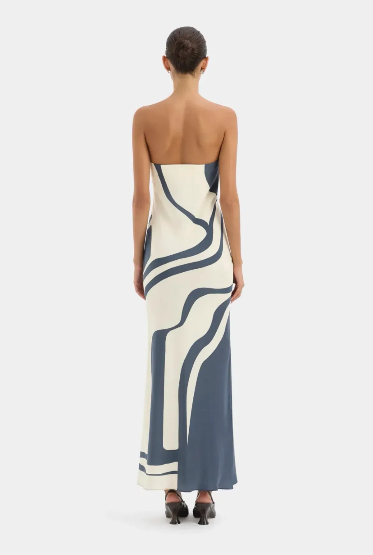 Sir the label Lilou strapless dress in liora charcoal blue size 3(12) - Image 3