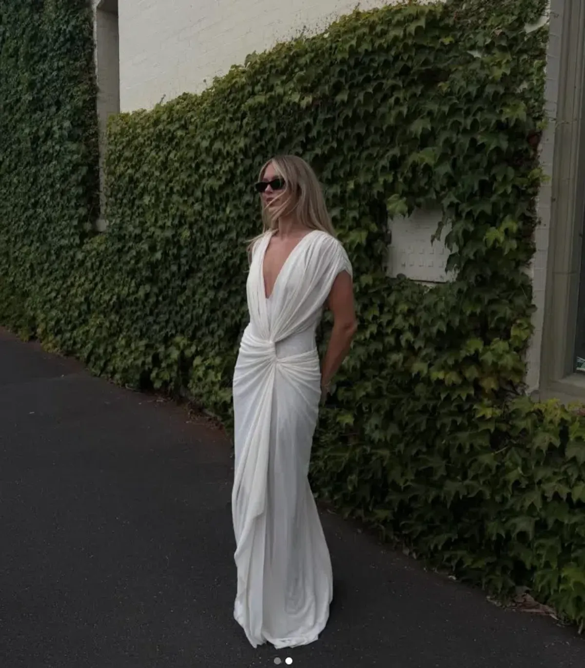 Bec and Bridge Leia Drape Gown Butter Cream White Size 8 - Image 5