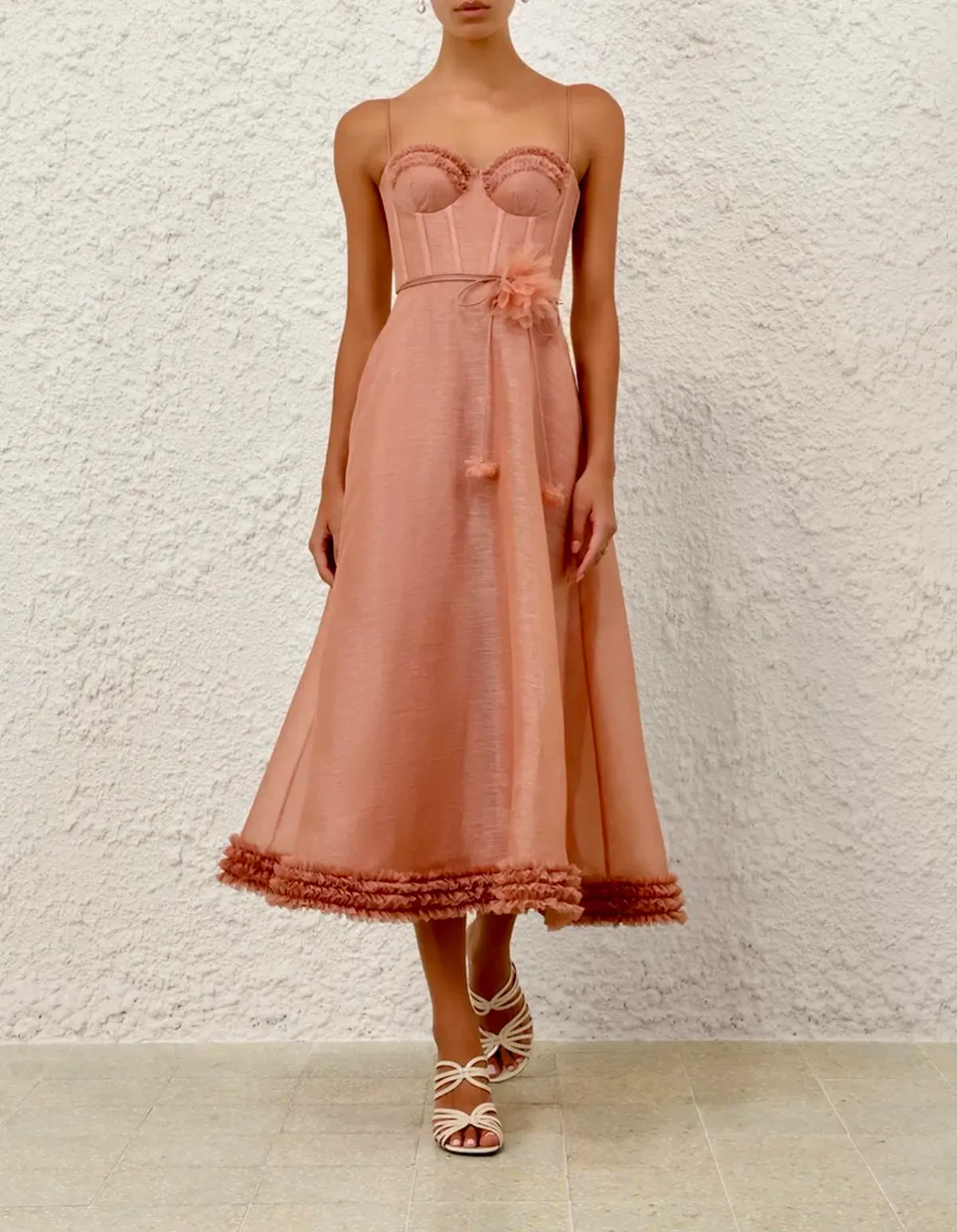 Zimmermann Luna Ruffle Midi Dress s0 - Image 1