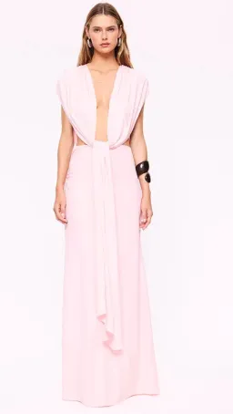 Suboo Jasmine Cutout Draped Gown - Pink - Size S for rent on The Volte - image 4