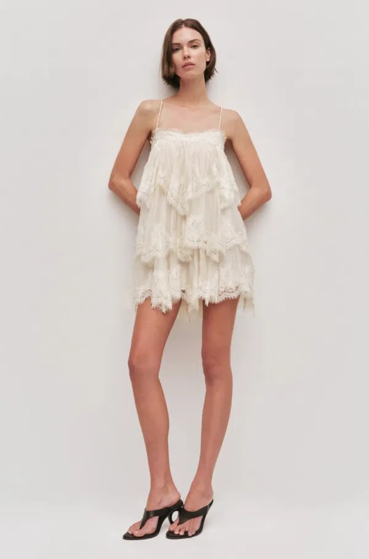 Aje Ophelia Lace Mini Dress Pastel Yellow Size 8 - Image 2