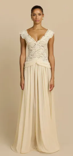 Arcina Ori, ARABELLA DRESS BEIGE, Size XS for rent on The Volte - image 1