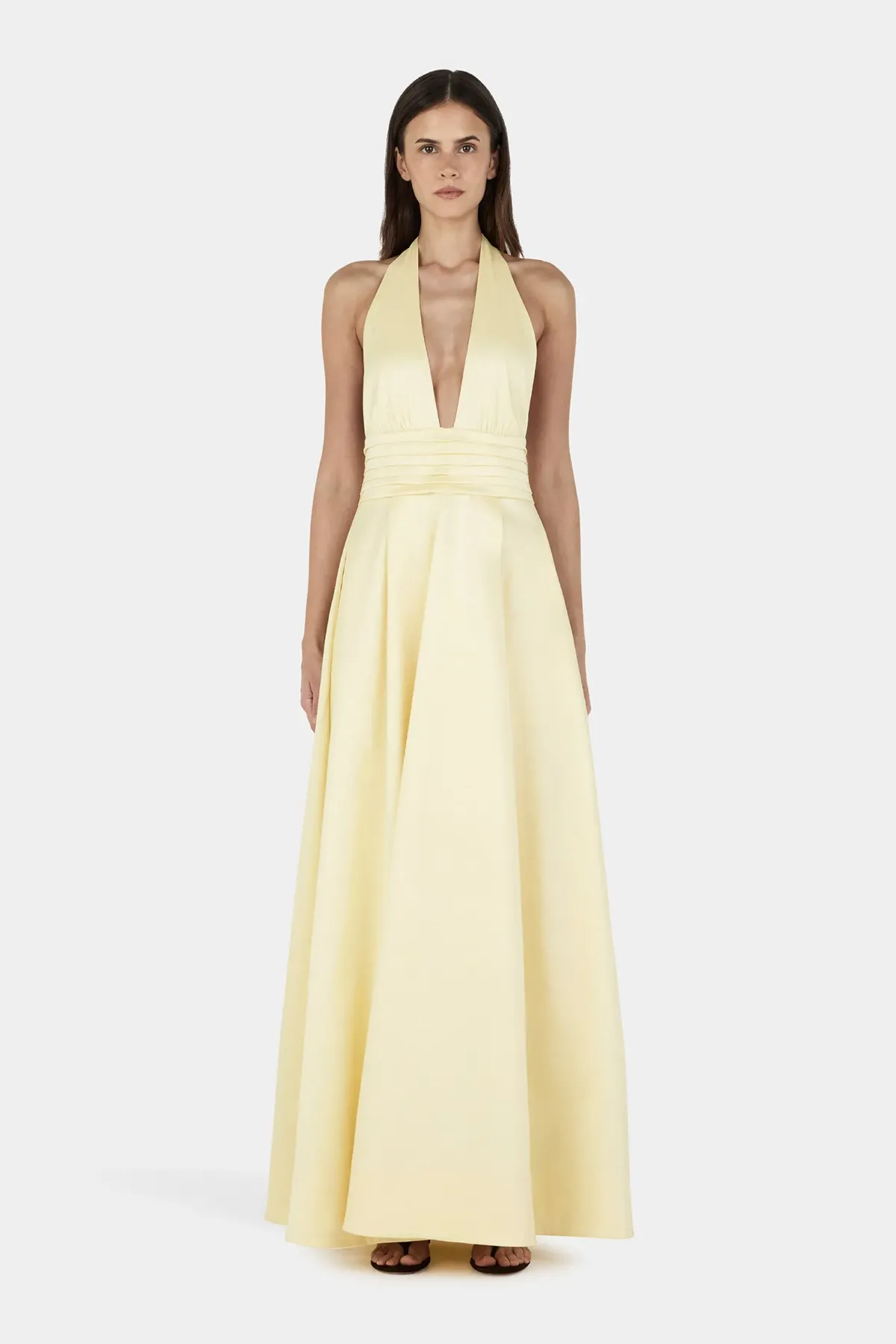 Hansen And Gretel Evalina Taffeta Gown Butter Beige Size 10 - Image 1
