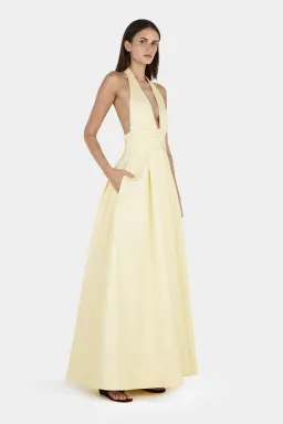 Hansen And Gretel Evalina Taffeta Gown Butter Beige Size 10 for rent on The Volte - image 5