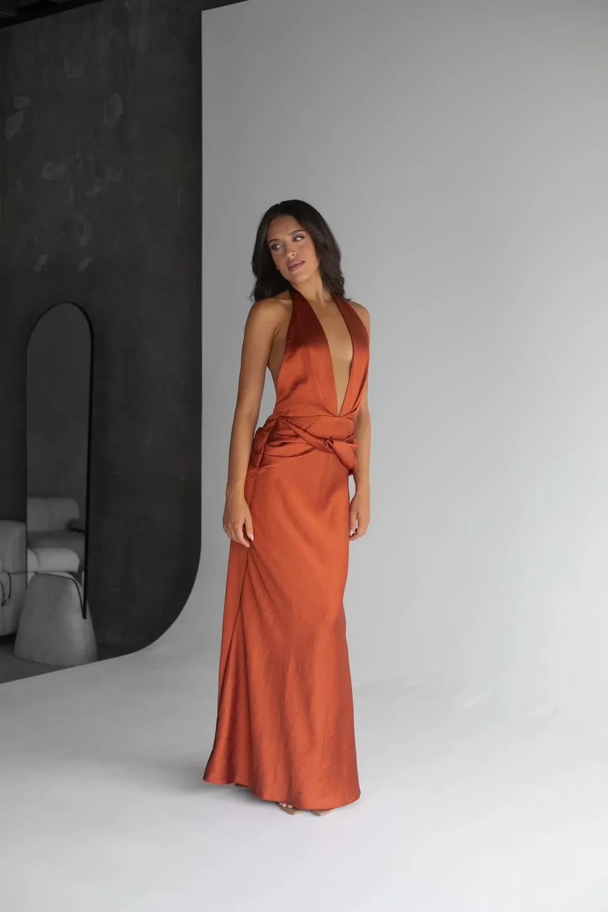 ARCINA ORI FRANCESCA DRESS METALLIC ORANGE SIZE S / 8 - Image 1