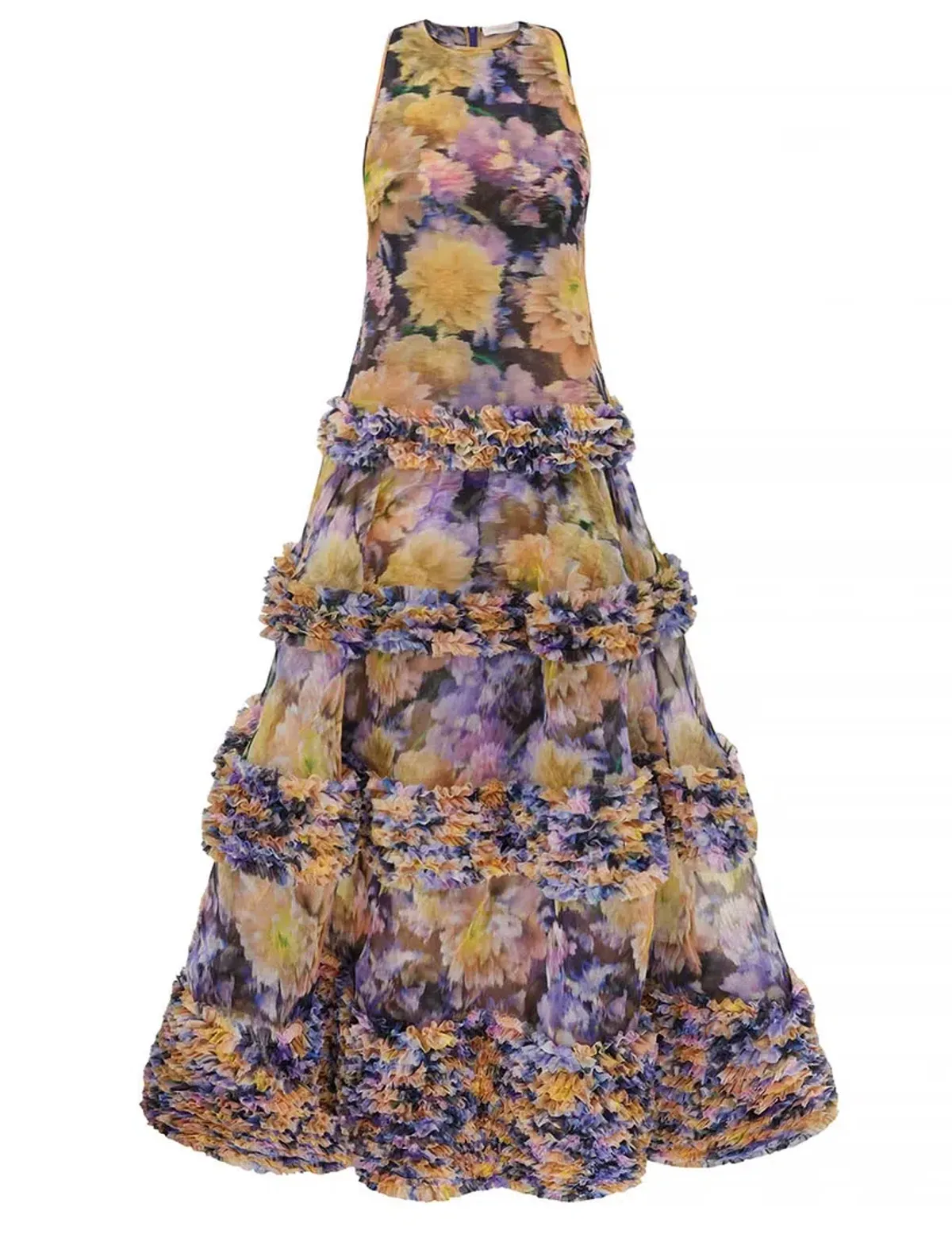 Zimmermann Luna Ruffle Maxi Dress Violet Dahlia size 1/ AU 10 - Image 7
