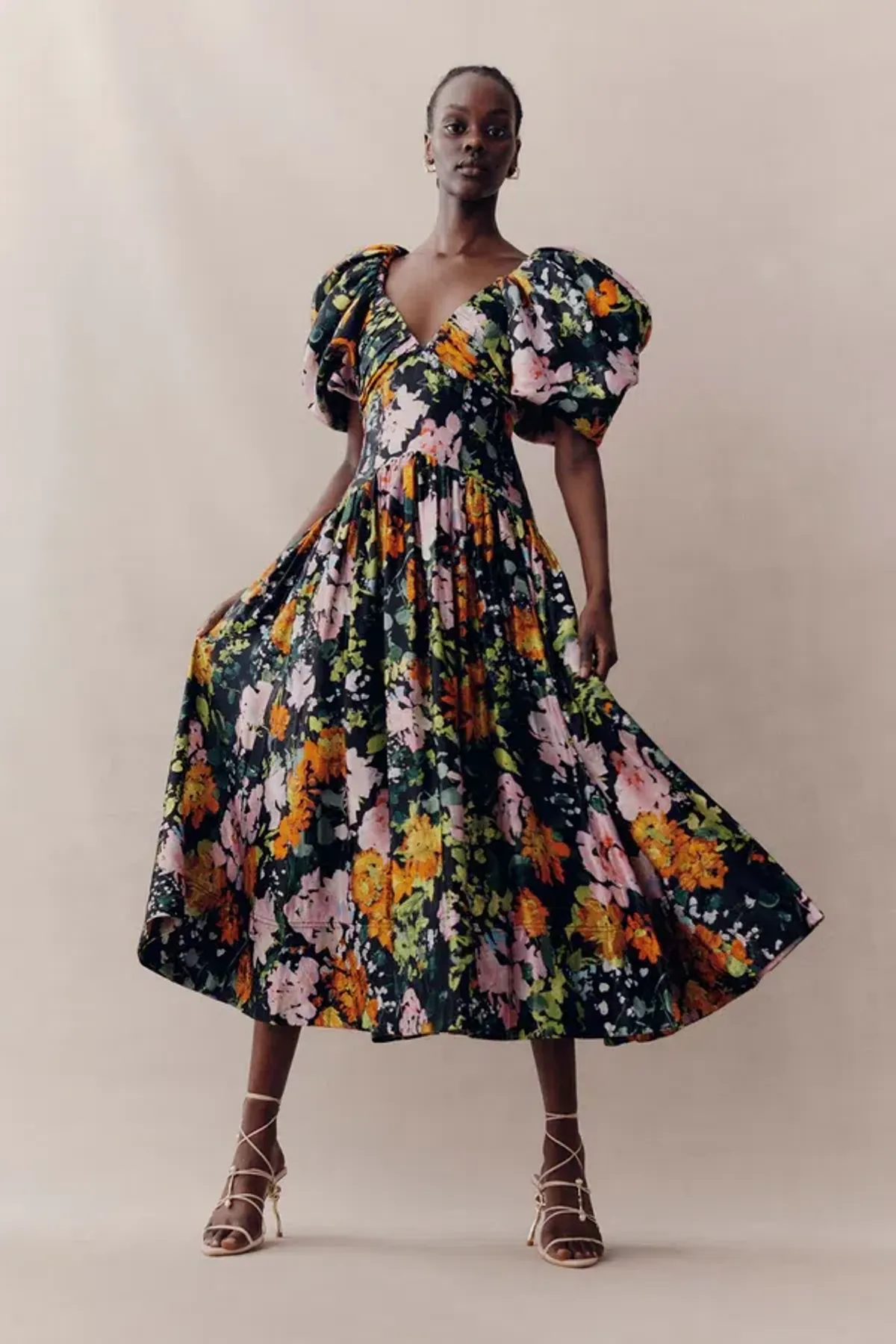 AJE - Gabrielle Plunge Midi Dress Size 10 - Image 1