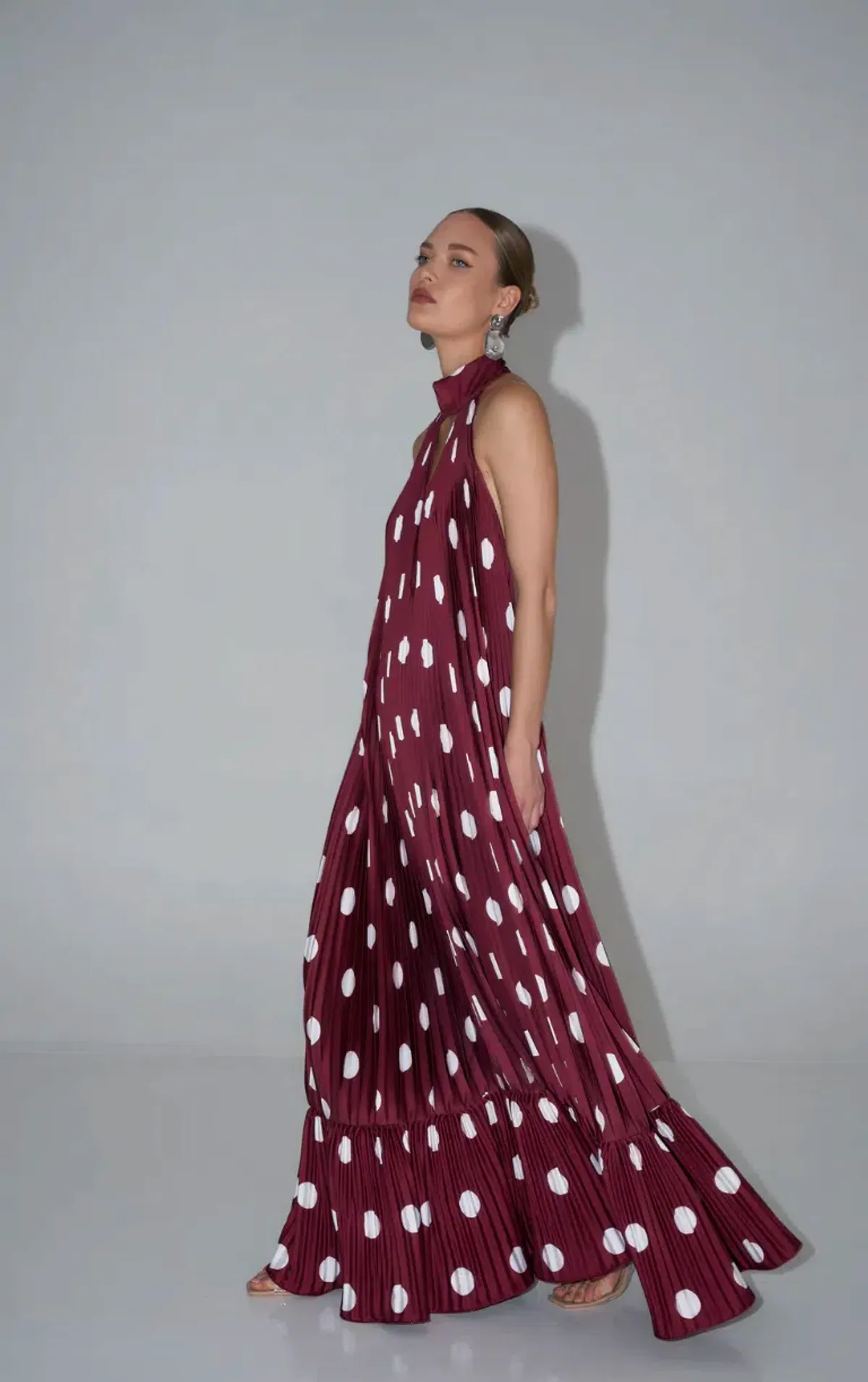 L'idee Libertie Gown - Polka Wine - size 8 - Image 3