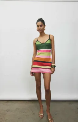 With HarperBias Mini Dress | Emerald Stripe  - Size Small for rent on The Volte - image 1