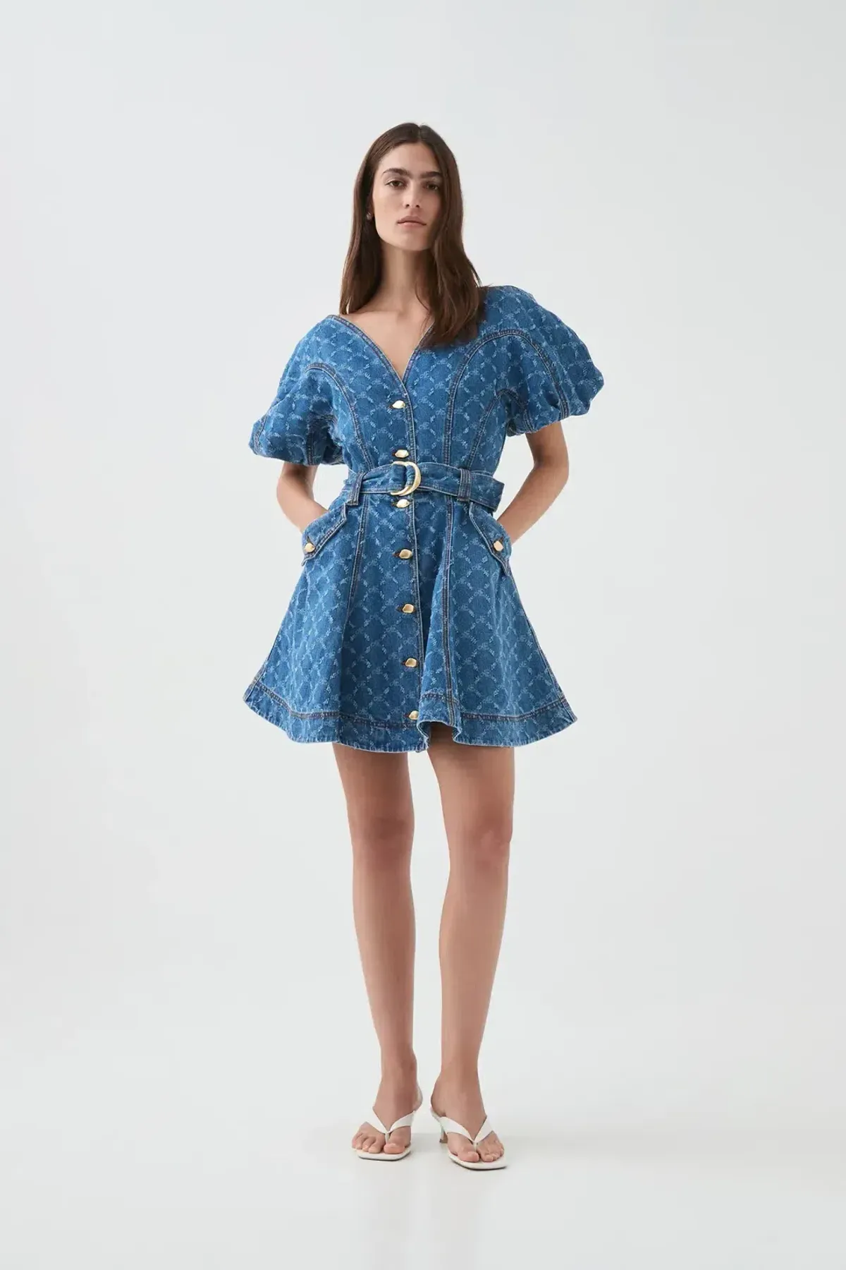 Aje Diamond logo denim mini dress sz 16 - Image 2