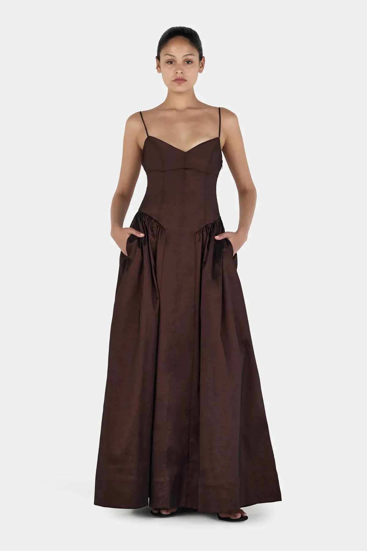 Hansen & Gretel Bellini Gown in Chocolate Size S/AU8 - Image 4