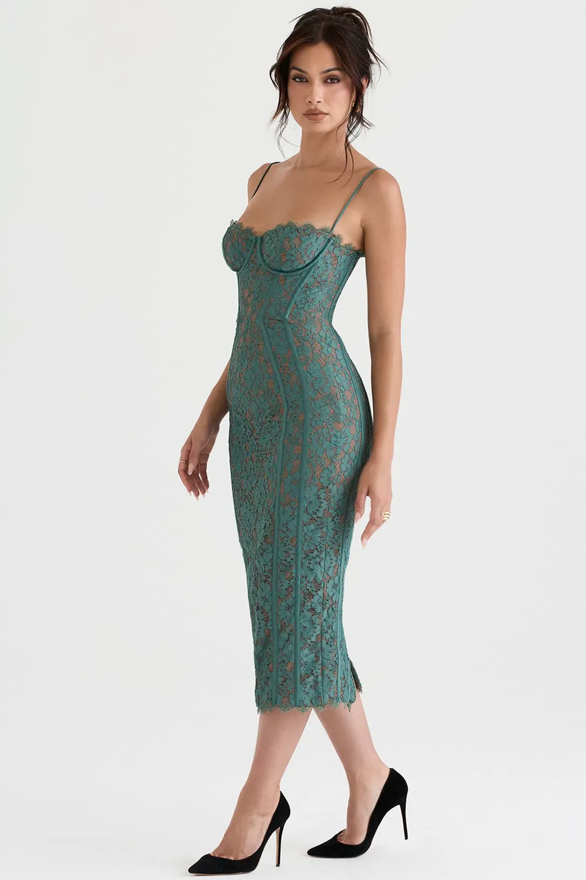 House of CB Joelle dress midi green size S plus cup - Image 1