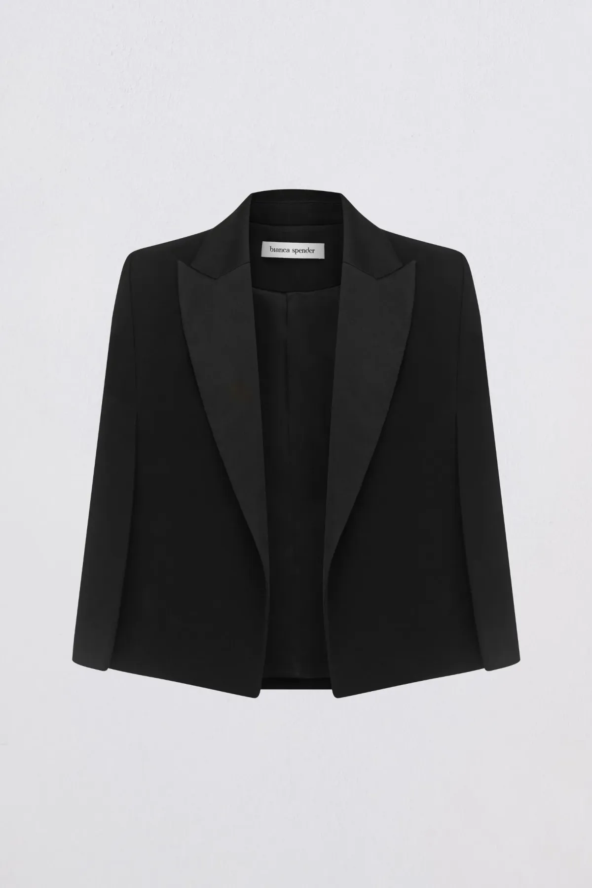 Bianca Spender Crepe Jacquette Black Size 6 - Image 3