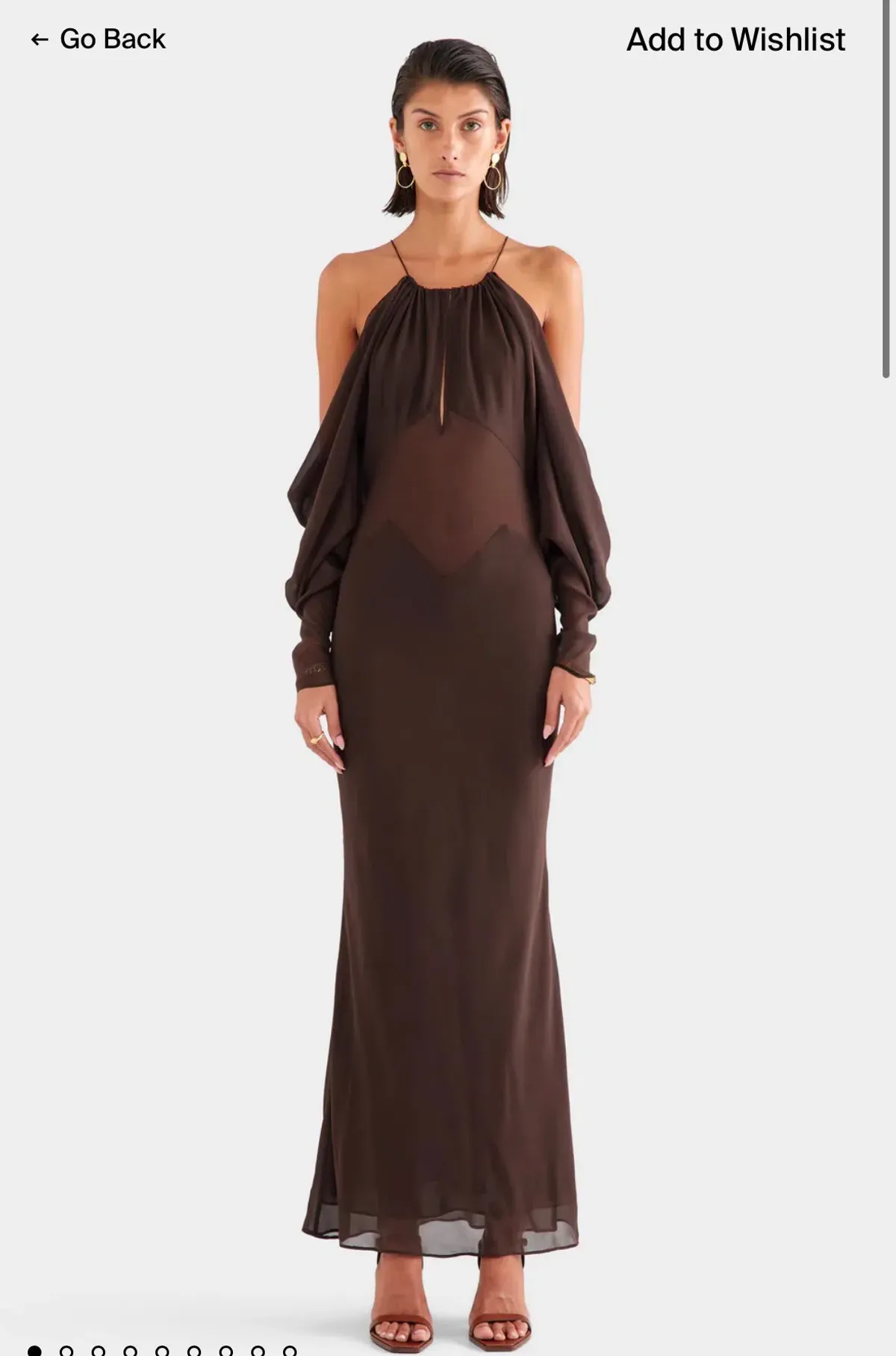 Silk Off Shoulder Column Maxi Dress - Image 1