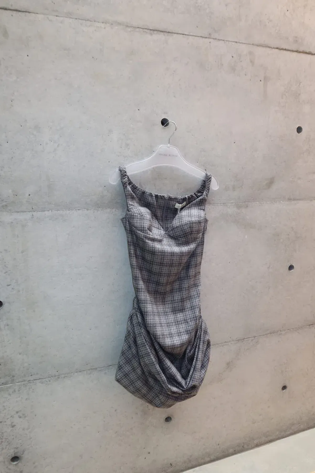 Magda Butrym Ruched Off-Shoulder Wool Bustier Dress - Image 3