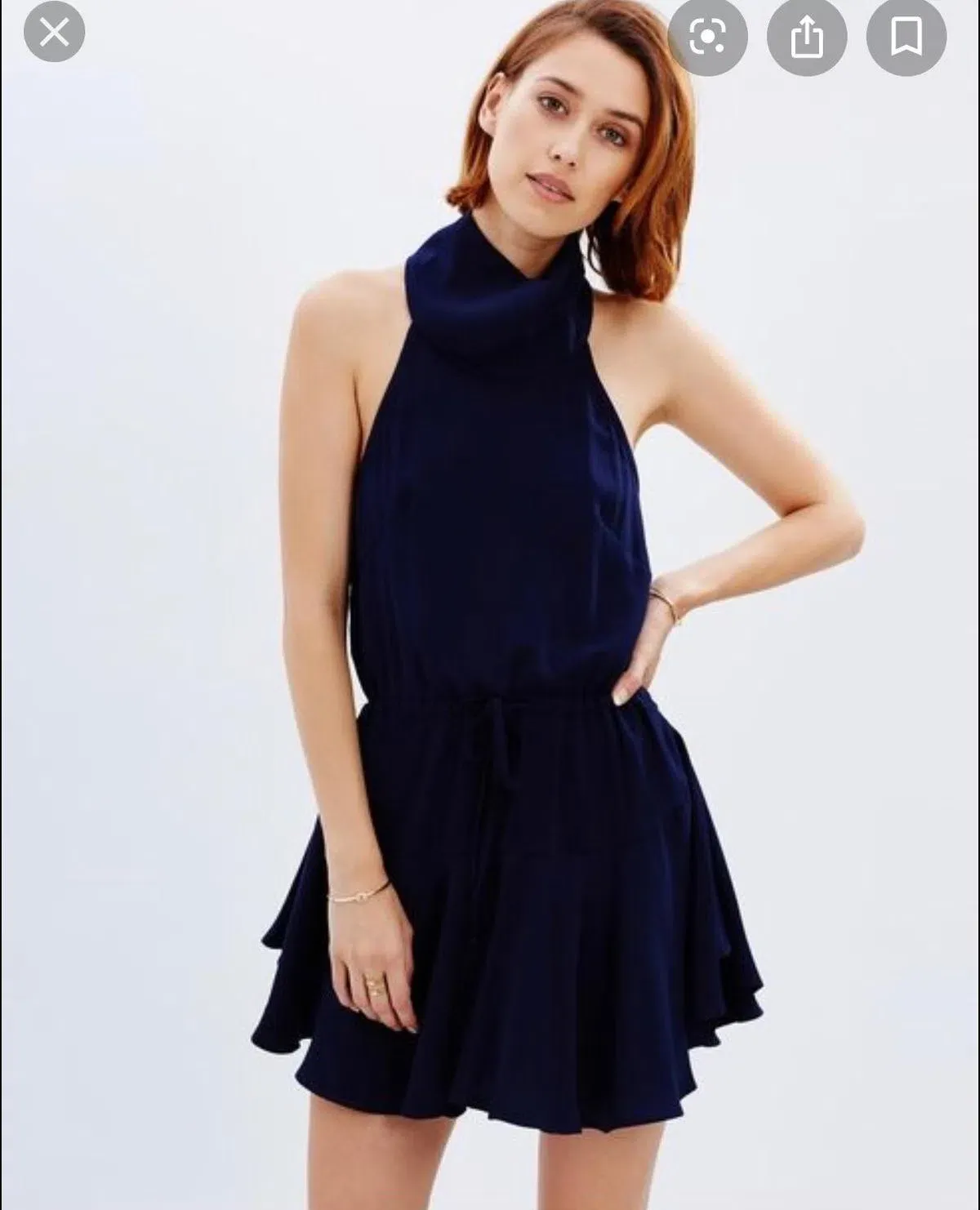 Shona Joy High Neck Mini Dress Navy SIZE 6 - Image 1