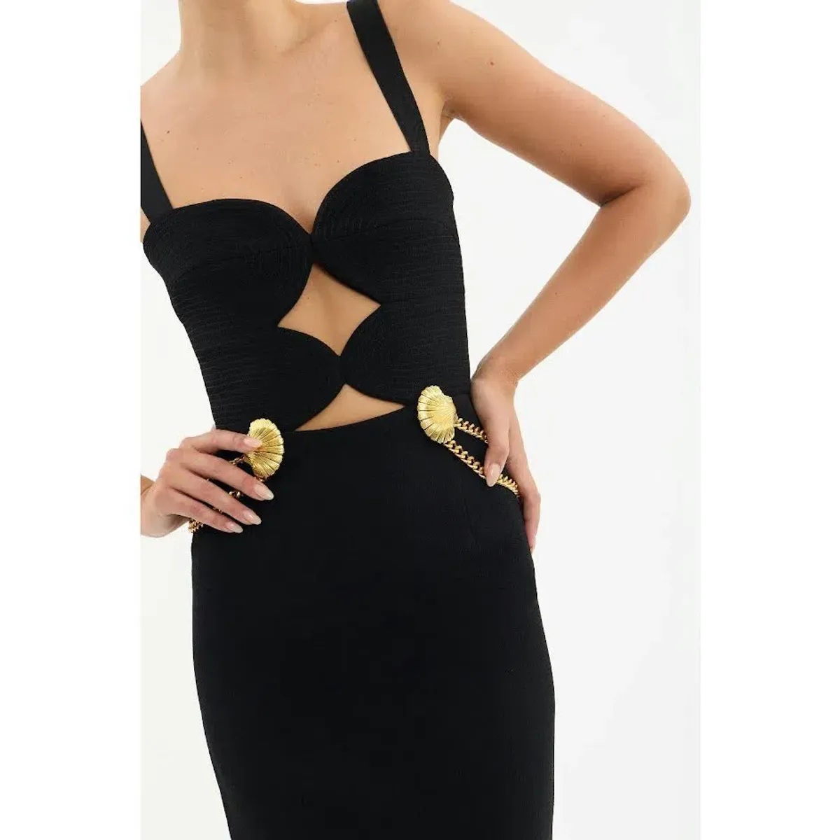 New REBECCA VALLANCE “Chelsea” Midi Dress – Size 8 AU – Black - Image 9