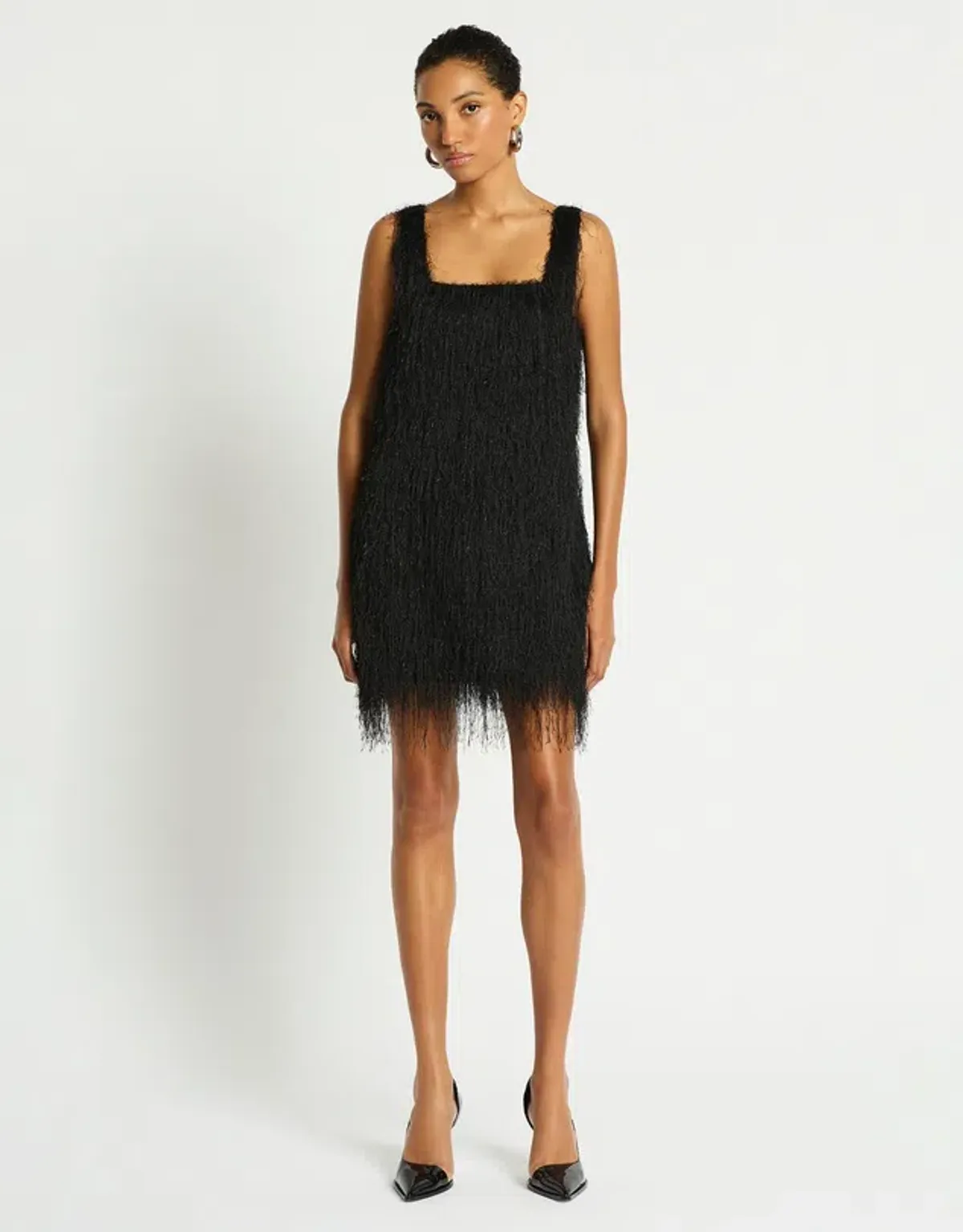 New SASS & BIDE “Dolce” Fringe Mini Dress – Black Size 6 AU - Image 1