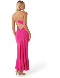 Forever New Aurelia Asymmetrical Chain Detail Maxi Dress in Pink for rent on The Volte - image 3