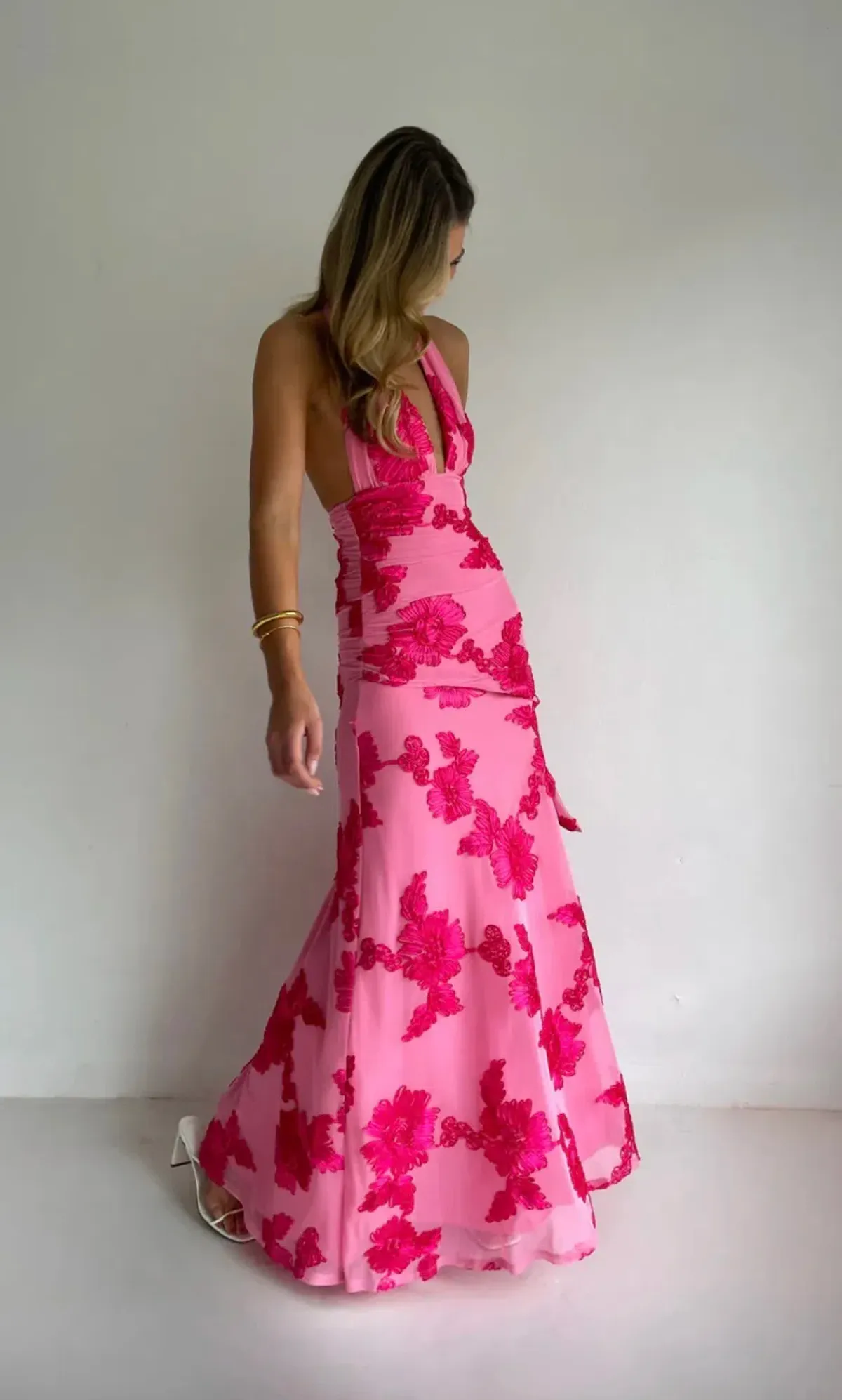 NEW ROMANTICS – BECCA MAXI DRESS – ROSA FLEUR- SIZE 10 - Image 3