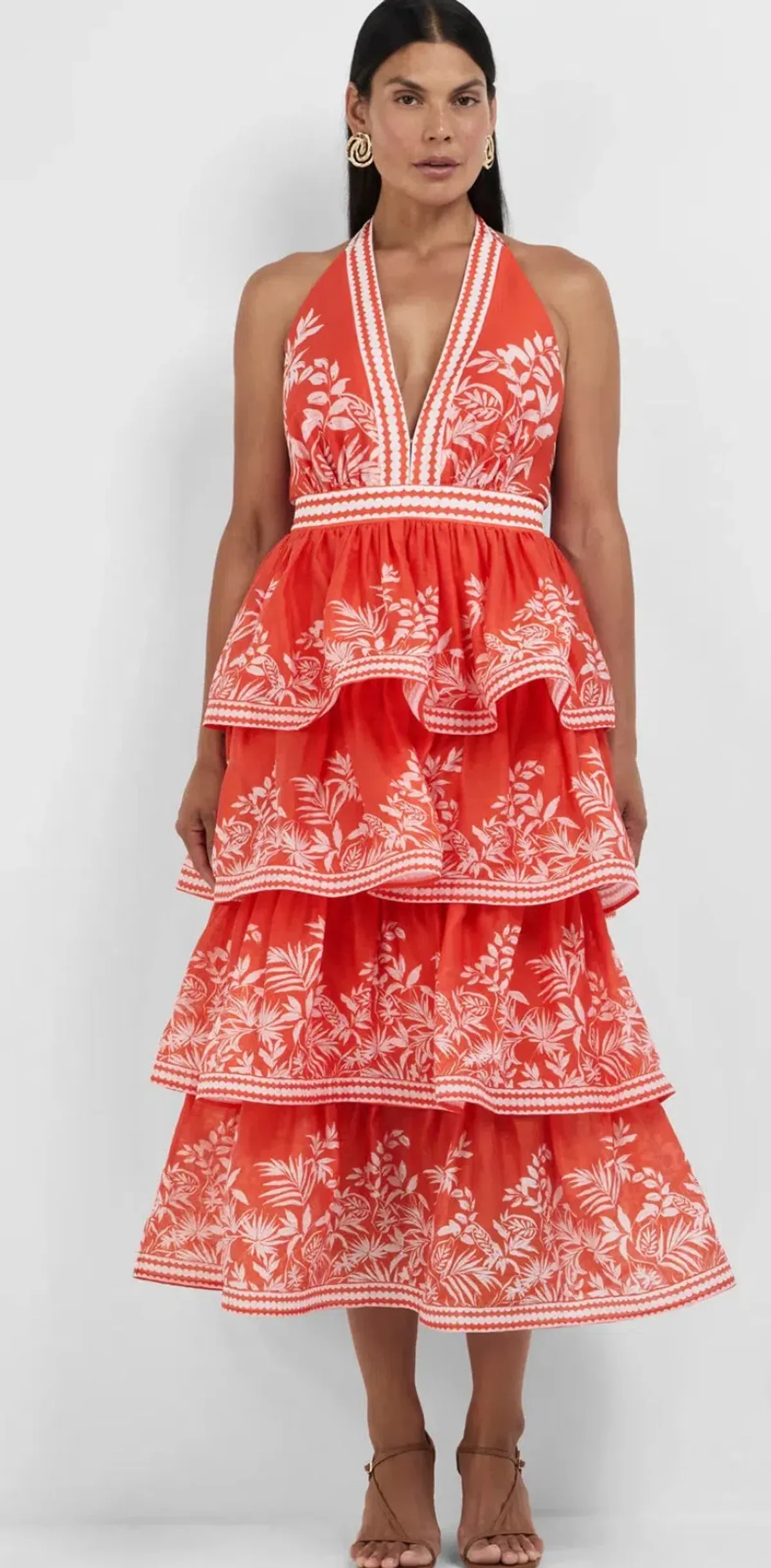 Sheike- Ravello Palm Dress- Red- Size 16 - Image 2