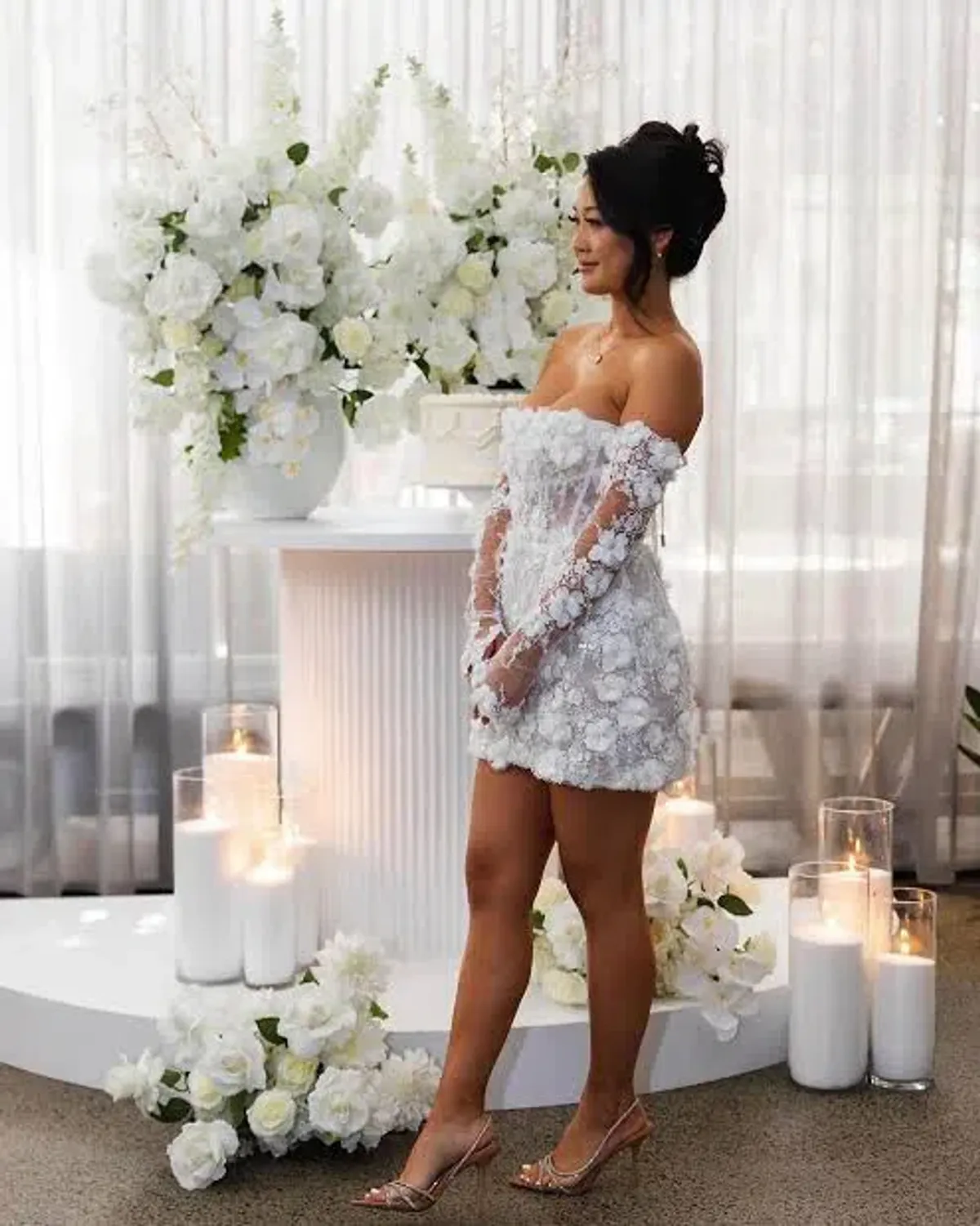 Rosie Etienne Isabelle Mini Dress White Size AU 10 - Image 3