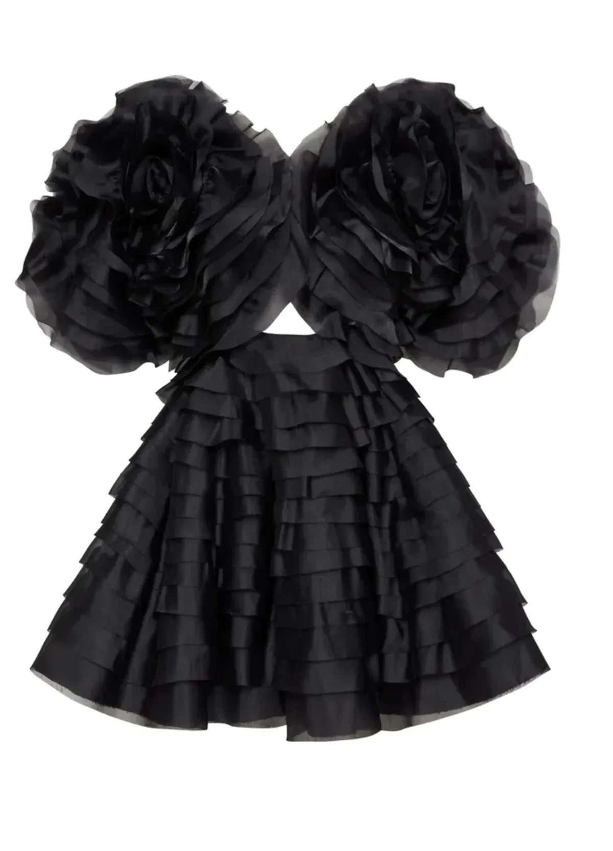 AJE Amour Ruffle Mini Dress- Black AU6 - Image 1