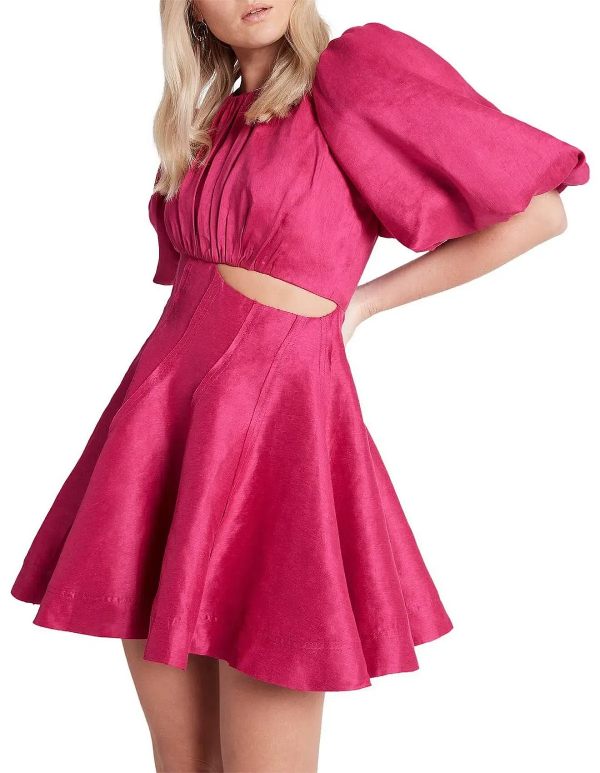 AJE Admiration Asymmetrical Mini Dress- Pink AU8 - Image 2