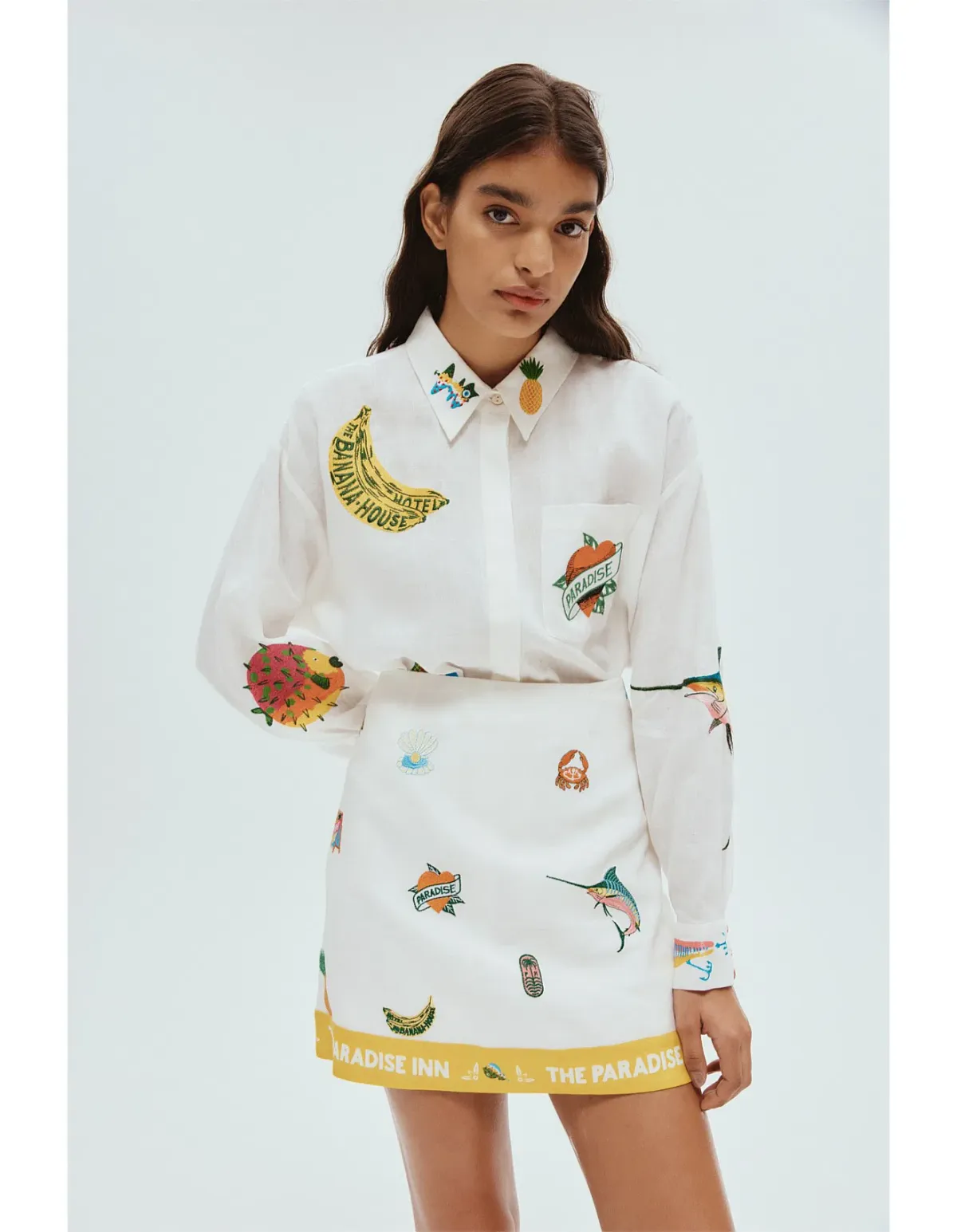 ALEMAIS Clam Patch Shirt and Blue Marlin Mini Skirt 8 AU & 10 AU - Image 1