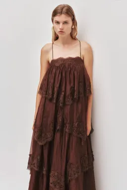 Aje Ophelia Gown size 14 Chocolate Brown  for rent on The Volte - image 2