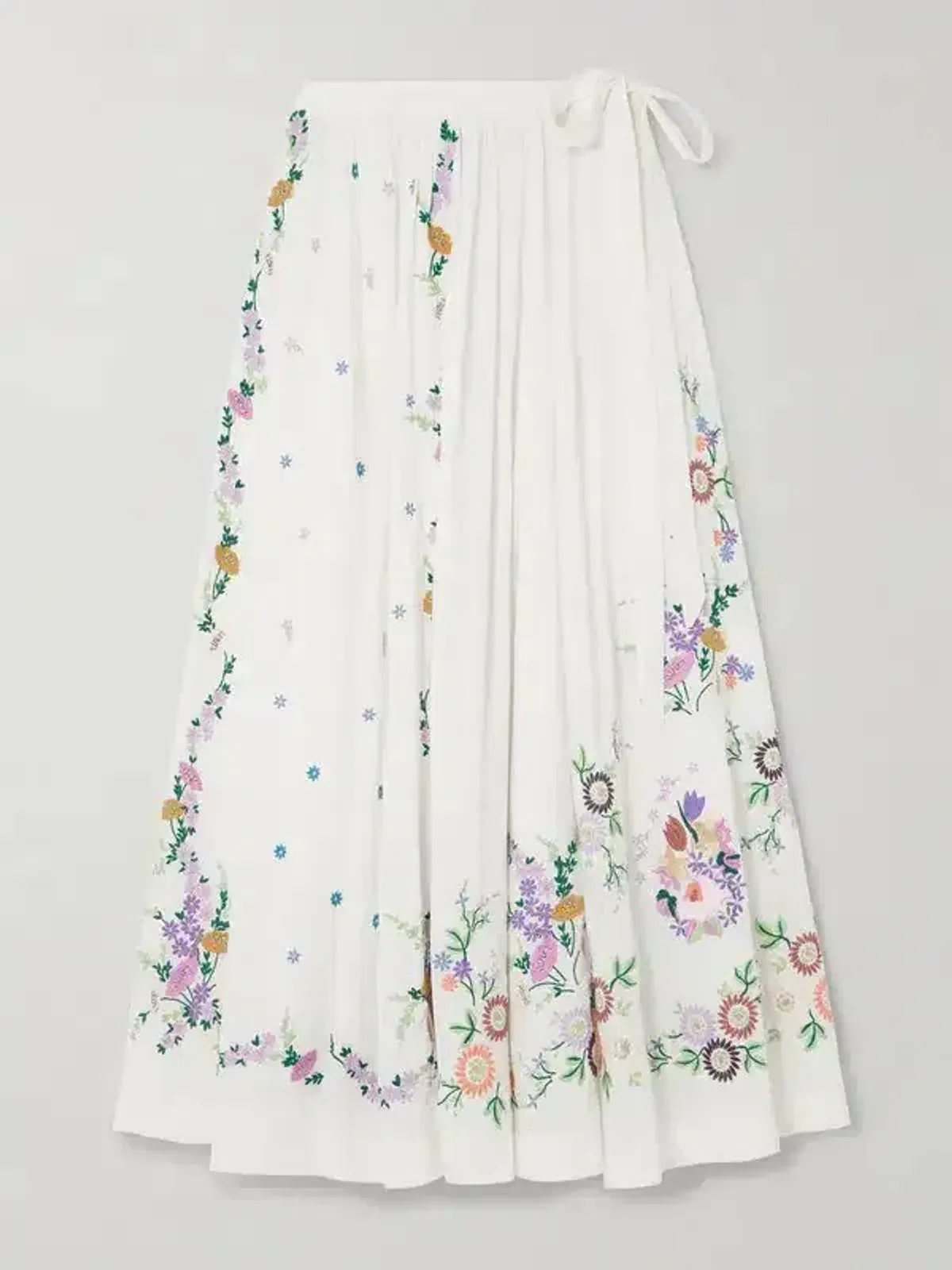 ALEMAIS Willa Embroidered Blouse and Midi Skirt Set White Floral Size 10 AU - Image 5