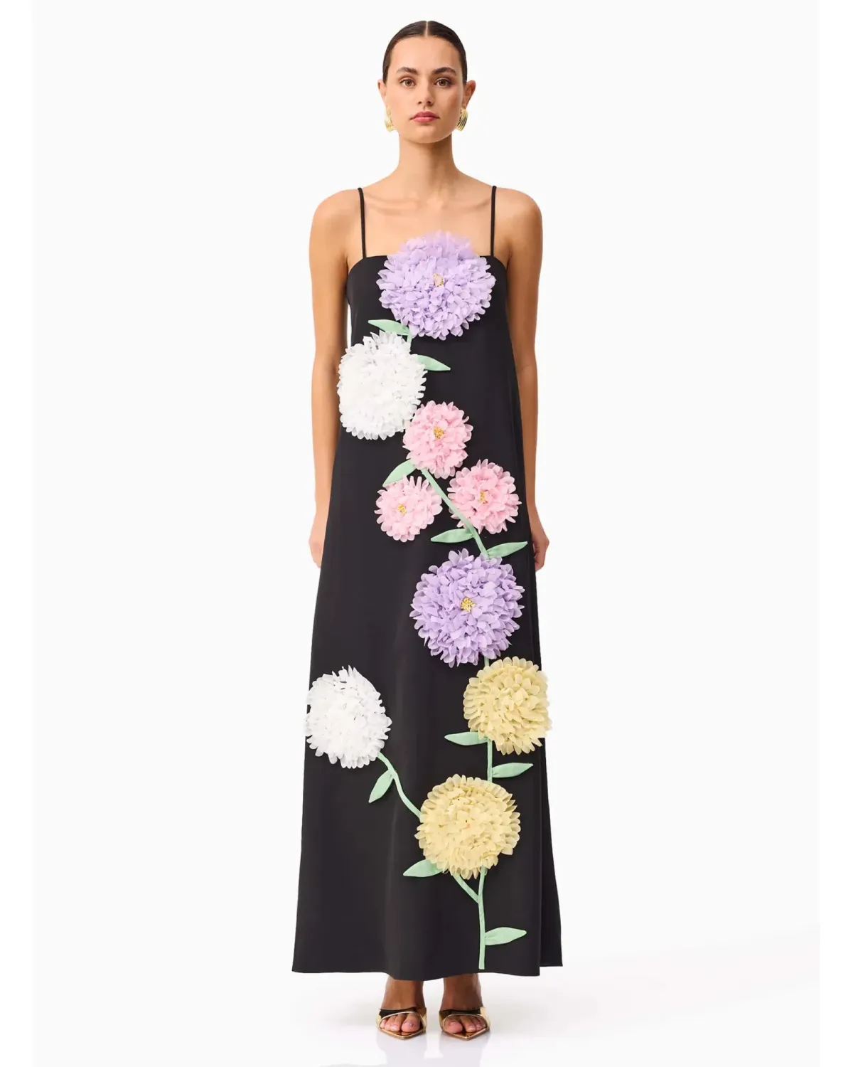 Elliatt Buttercup Embroidered Maxi Dress Black Size L - Image 1