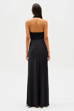 New MISHA Celine Satin Maxi Dress in Black - Size 4AU / XXS formal gown for rent on The Volte - image 5